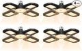 4 Pack 1000W Adaptable LED Grow Lamps-240 LEDs with E27/E26 Base Sunlight-Infused Full Spectrum 4 Rotatable Panels AC 100-277V Suitable for Indoor Plant Shelves Commercial Greenhouses Hydroponic Trays