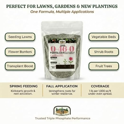 Old Cobblers Farm™ Wicked Growth 0-46-0 Fertilizer - Triple Phosphate - for Strong Roots and Vibrant Growth (5 lbs | 10 lbs | 15 lbs | 20 lbs) (15 lbs)