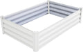 ABSCO The Organic Garden Co. Premium Galvanized DIY 4' x 3' Rectangle Garden Bed with Easy Assembly Superior Drainage Surfmist White Steel Metal Planter Box 12 Walls for All Plants