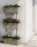 Garden Planter 3 pcs 39.4 Taupe Patio Raised Bed for Walls Galvanized Steel Welded Wire Mesh Baskets and Garden Decoration