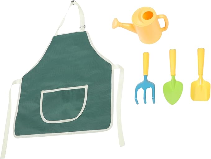 HANABASS Children's Mini Garden Tool Set 5-Piece Loosening Shovel Rake Watering Can Perfect for Planting and Bonsai