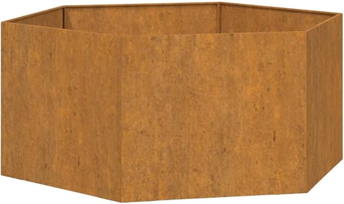 Rusty Corten Steel Planter Large Square Outdoor Garden Bed Weathered Metal Decorative Inlays for Patio 35.4in x 35.4in