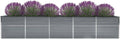 SKM Raised Bed Grey Galvanized Steel 157.5 x 31.5 x 17.7 in DurableGrey (Weight 27.91KG)