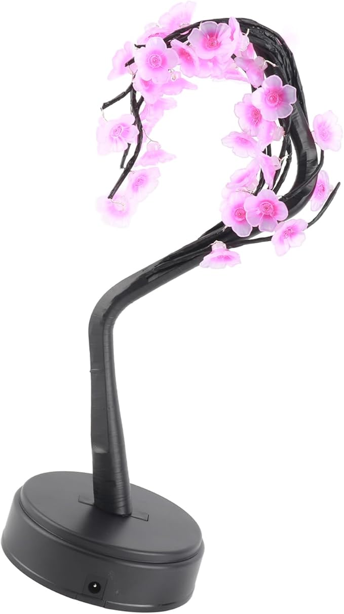 USB 35LED Plum Flower Bonsai Tree Lamp DIY Desk Bonsai with Bendable Branches Warm Yellow LED Night for Home Holiday Decoration