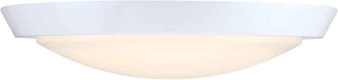 Westinghouse Lighting 6136900 Morrell Transitional One-Light 11 Inch 23 Watt LED Indoor Flush Mount Fixture with Color Temperature Selection White Finish Frosted Acrylic Shade