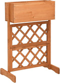 Garden Trellis Planter with Raised Garden Bed 17.7x11.8x29.1 Solid Firwood Outdoor Elevated Planter Box for Climbing Plants and Flowers