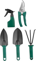 Garden Tool Set with Shovels Rake Pruner and Portable Carry Case 5pcs Hand Gardening Kit for Planting and Outdoor Yard Work