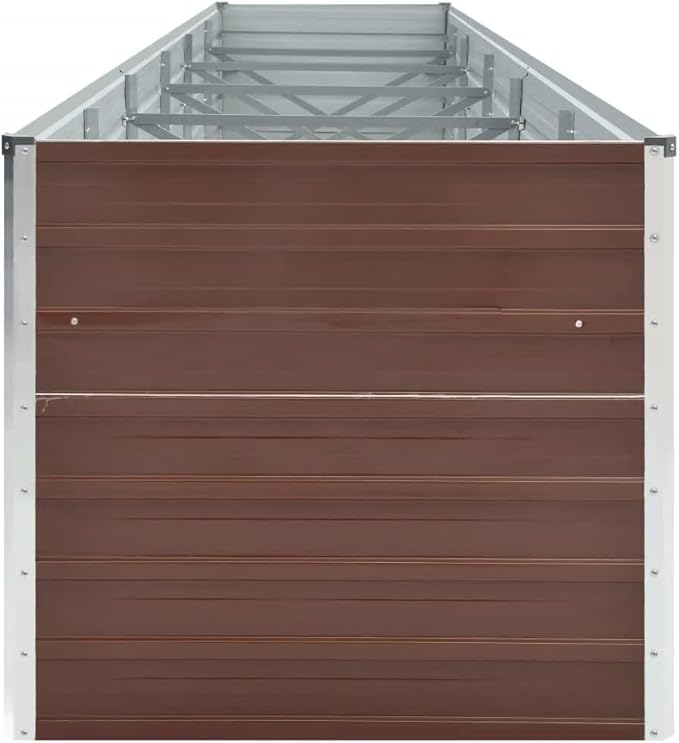 vidaXL Raised Bed Brown Galvanized Steel 189 x 31.5 x 30.3 in Durable