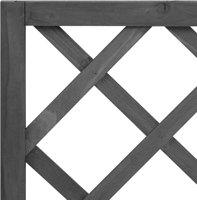 Decorative Garden Raised Bed Vegetable Planting pots Garden Trellis Planter Black 27.6x11.8x53.1 Solid Firwood for Growing Outdoor Plants Vegetables