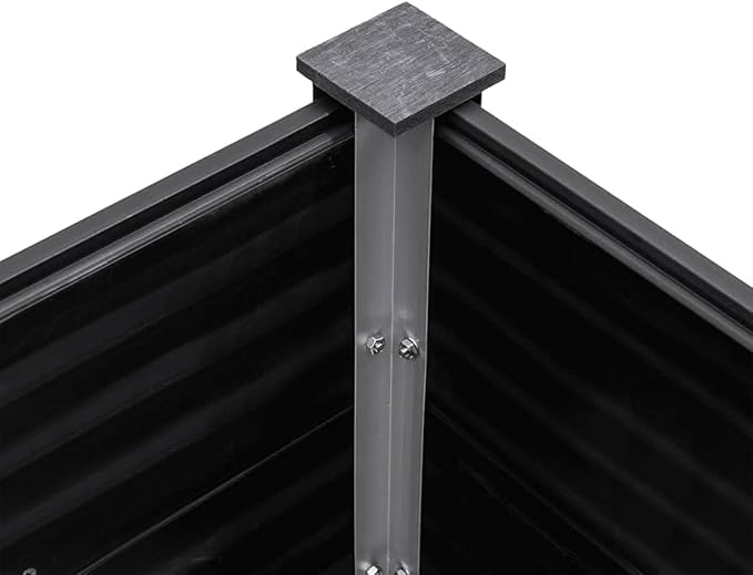 Large Grey Wood Plastic Composite Raised Garden Bed Durable Outdoor Planter Box for Vegetables Herbs Flowers 78.7x39.4 Inch Rectangular Gardening Solution