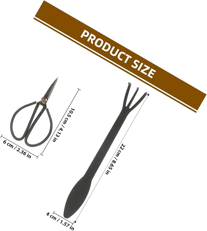 5pcs Garden Tool Set with Hand Rake Cultivator and Pruning Shears for Bonsai and Potted Plant Care Lightweight Gardening Tools for Soil Loosening and Trimming