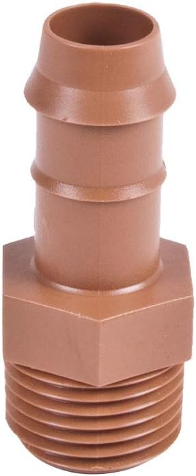 25-PACK - Drip Irrigation Universal 1/2 MNPT Adapter x Barb Coupling Barbed Fitting Fits 17mm 600 ID 1/2-Inch Drip Tubing (1/2 Inch Adapter)