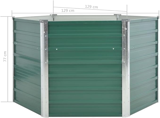 Garden Raised Bed Planter Box Outdoor Steel Planter for Growing Flowers Herbs and Vegetables Galvanized Steel 50.8x50.8x30.3 Green-380