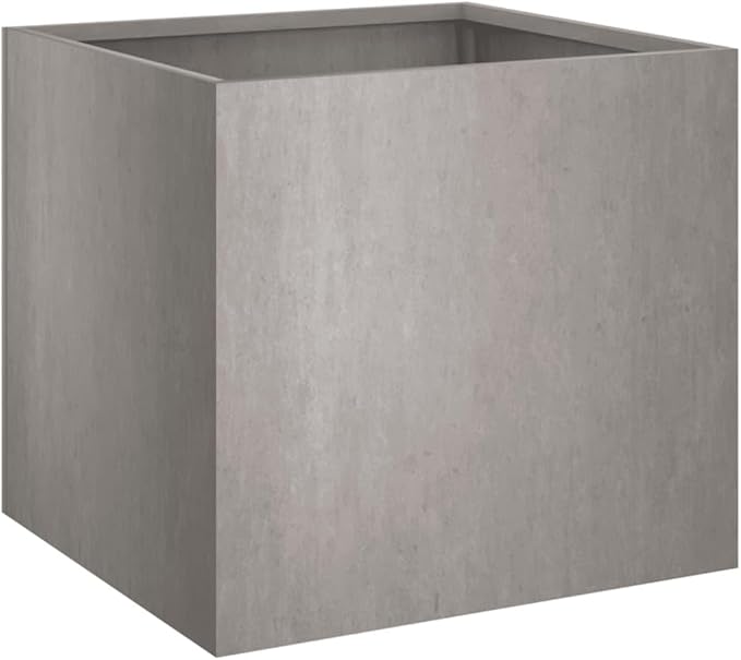 Rectangular Corten Steel Planter Medium Durable Metal Garden Bed for Outdoor Plants Weathered Brown Finish 19.3x18.5x18.1 Inches