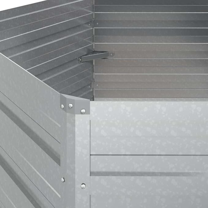Garden Raised Bed Silver Galvanized Steel Large 50.8x50.8x30.3 Inch Durable Outdoor Planter for Vegetables Herbs Flowers