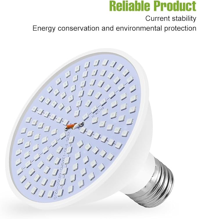 4PCS 30W LED Indoor Flower Planting Lamping UV/IR Full Spectrum Natural Red Blue Hydroponic Bulbs AC100-277V Hydroponic Potted Moss Fill Bulb 110v Greenhouse Tent Vegetable Flowers Succulent E27/E26