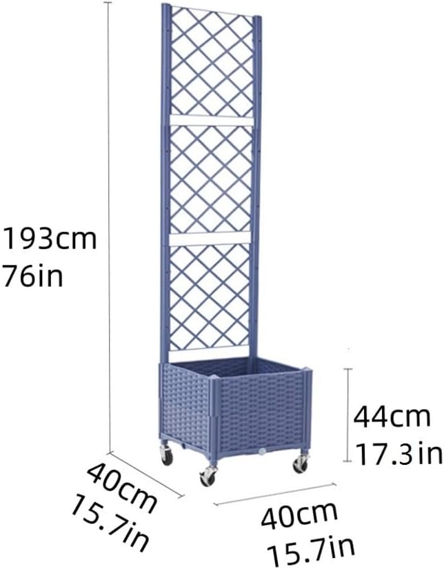 Plastic Garden Bed with Climbing Rack Planter Boxes Outdoor Climbing Rack Garden Box for Home Balcony Vegetable Planting Movable Raised Garden Beds Outdoor(Brown40cm/15.7in)