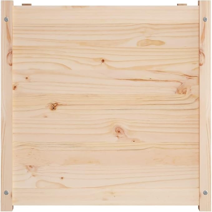 Wooden Garden Planter Box Durable Outdoor Herb Garden Planter Flower Box Plant Pot Outdoor Patio Planters and Flower Boxes Natural 27.6x27.6x27.6 Solid Wood Pine