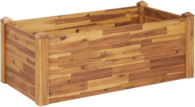 SKM Garden Raised Bed 43.3x23.6x17.3 Solid Acacia Wood