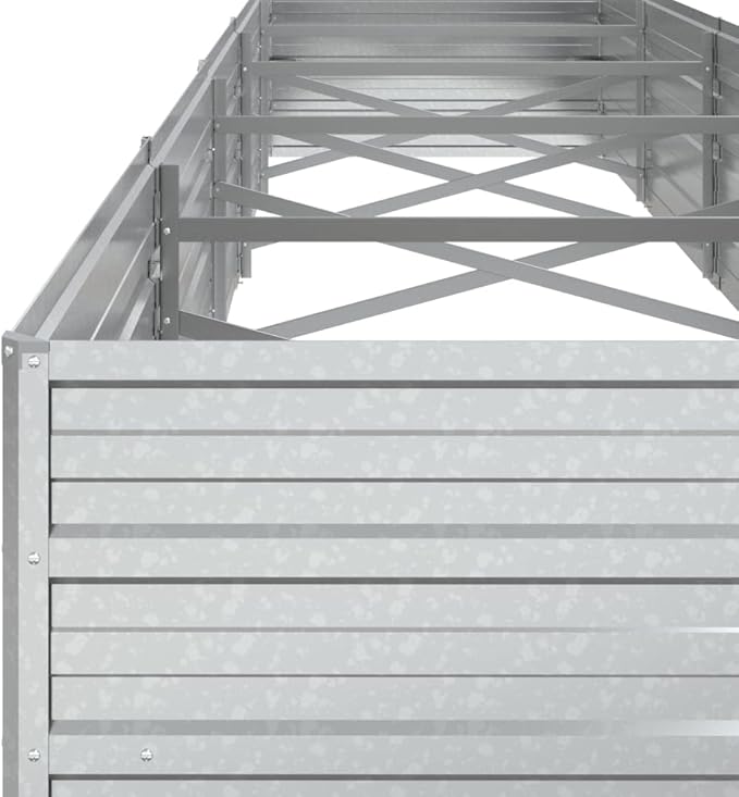 Garden Raised Bed 157.5x31.5x17.7 Galvanized Steel Silver13.6 KG316899