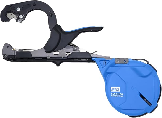 Generic MAX HT-S45E Strong Bind Tapener Plant Tying Tool Starter Kit with Tape Staples &amp Replacement Blades Blue HT-S45E-STARTER