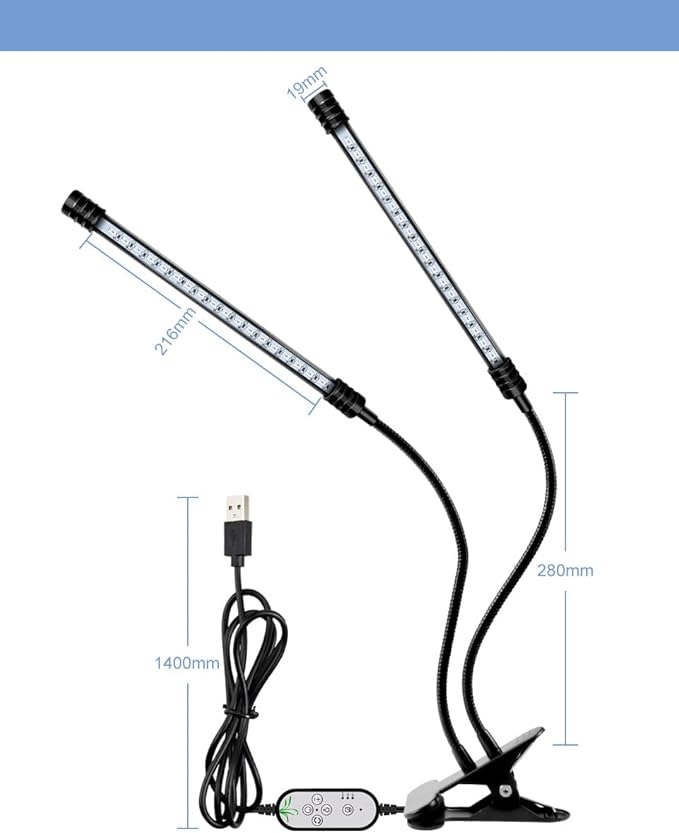 60W LED USB Indoor Full Spectrum Plants Light 5Level Dimmable 5V Flowers Planting Lights Auto On/Off Sunlight Seeds Fill Light 360°Adjustable Angle Vegs Hydroponic Lighting UV/IR Greenhouse Tent