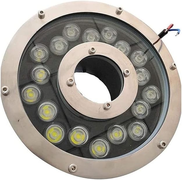 Colorful Changing Pool Lamp LED Underwater Light Landscape Spotlight Ring Buried Lamp Underwater Lights Fountain Light 6W/9W/12W/18W (Color : Positive White Light Size : 9W)