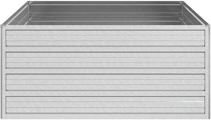 Galvanized Steel Garden Raised Bed Outdoor Planter Box Metal Patio Kit Planting Bed for Vegetables Flower Herb 39.4x39.4x17.7 Galvanized Steel Silver-703