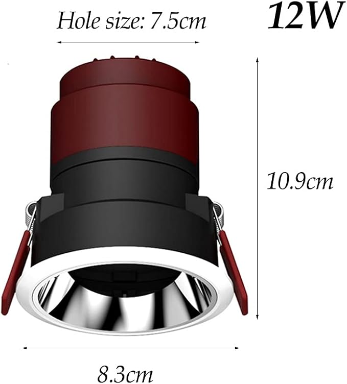 7w-25 Round Dimmable Recessed Led Downlights for Ceiling Indoor Anti-Glare High-Brightness Spotlights Lights 3000k-6000 Lighting Household Commercial Can Fit