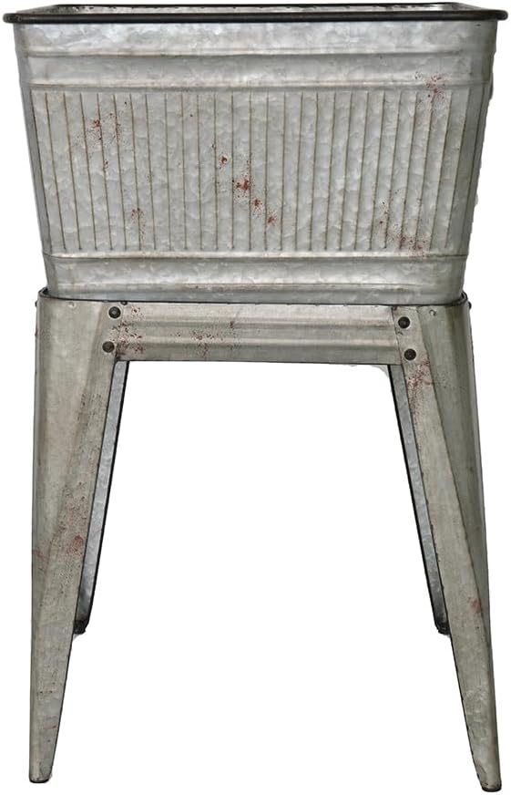 20.5x20.5x21 Large Perryman Galvanized Tub On Stand for Plant PotPlanter Metal Ice Buckets