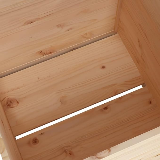 Wooden Garden Planter Box Durable Outdoor Herb Garden Planter Flower Box Plant Pot Outdoor Patio Planters and Flower Boxes Natural 27.6x27.6x27.6 Solid Wood Pine
