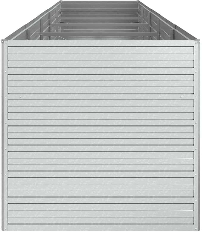 Garden Raised Bed Silver Galvanized Steel 157.5 x 31.5 x 30.3 in Gardening Pots &amp Planters 316900