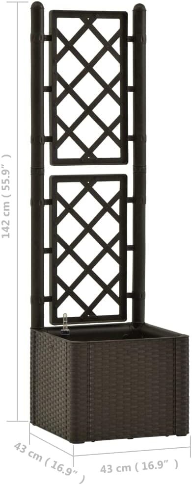 SKM Garden Raised Bed with Trellis and Self Watering System Mocha-3964