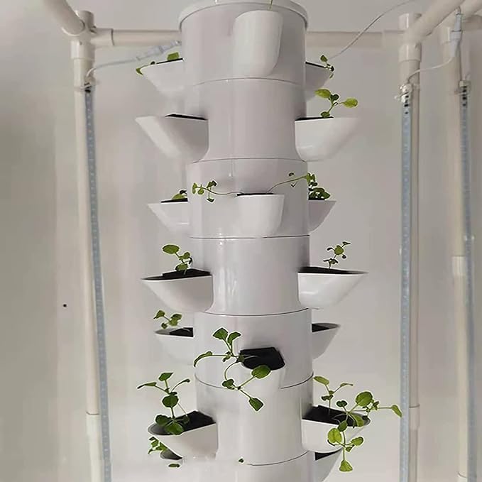 15 Floors 45 Holes Hydroponics Tower Set Hydroponic Growing Garden Hydroponic Growing Vertical Tower Farm Greenhouse Hydroponic Grow S
