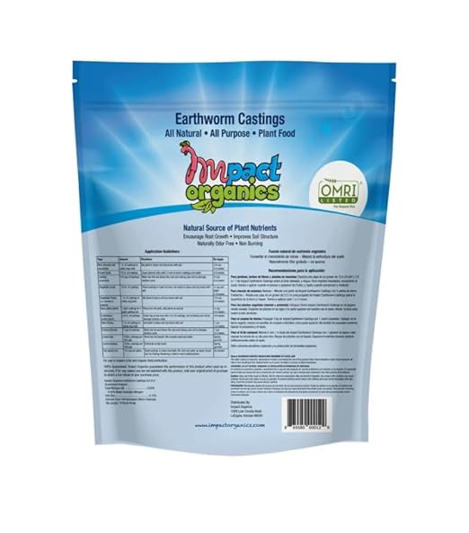 Organic Earthworm Castings All Purpose Plant Food 2 Pack - Natural Soil Builder &amp Fertilizer for Indoor &amp Outdoor Plants - Odorless Non Toxic &amp Pet Safe - Boosts Growth &amp Root Health