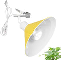 Clip Mount 5.9Ft Plug in Timing Cord Plant Light Full Spectrum White Light White Base Yellow Metal Shade Adjusted Angle Simple Clamp Light for Indoor Plants
