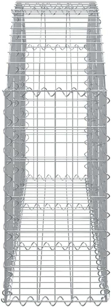 Large Galvanized Iron Gabion Planter Box 59.1 x 59.1 x 31.5 in Silver Outdoor Garden Basket Noise Dampening Modern Industrial Look for Patio Yard Lawn