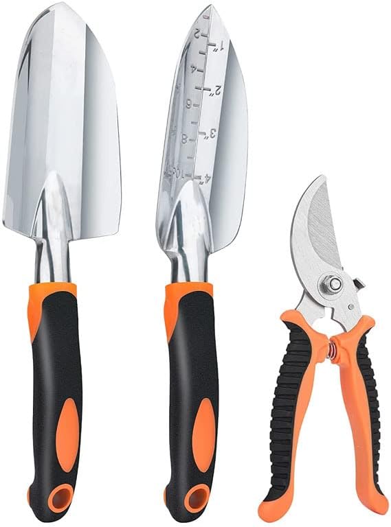 Farm Tool Set Three-Piece Aluminum Alloy Garden Tool Set Gardening Tools(Yellow Gloves)