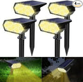 Toodour Solar Spot Lights Outdoor 49 LED Waterproof Solar Powered Outdoor Lights for Garden Patio Landscape Driveway Yard Warm White 4 Pack