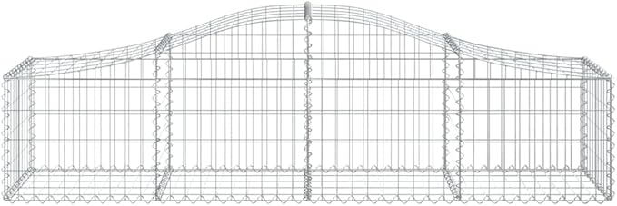 Crescent Gabion Planter Box 78.7x78.7x23.6 Galvanized Iron Outdoor Raised Garden Bed for Stones Modern Silver Patio Planter