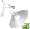 Clip Mount 5.9Ft Plug in Timing Cord Plant Light Full Spectrum White Light White Base Silver Metal Shade Adjusted Angle Simple Clamp Light for Indoor Plants