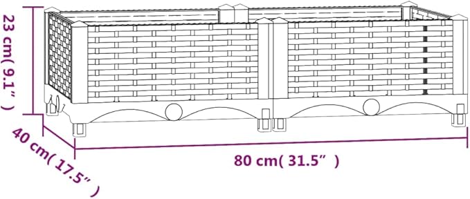 Raised Bed PlanterGarden BedGalvanized Raised Garden BedPlanter Raised bedsGalvanized Planter31.5x15.7x9.1 Polypropylene