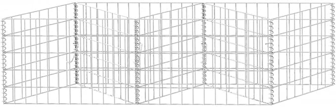 Gabion Basket Galvanized Steel 47.2x11.8x19.7 Gabion Raised Bed Gabion Cages Basket Steel Woven Gabion Net for Backyard Garden