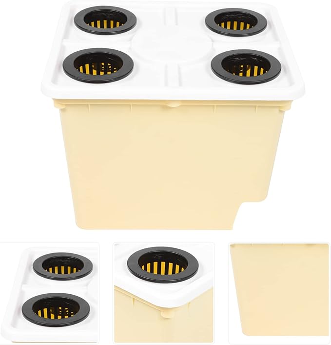 Toyvian 4holes Soilless Cultivation for Hydroponic Gardening Plastic Containers for Vegetable and Fruit Planting Greenhouses Lightweight and Easy to Use Hydroponic Baskets for Indoor and