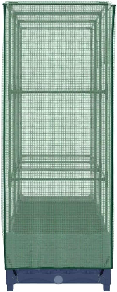 Raised Garden Bed with Greenhouse Cover Grey Polypropylene Rattan Look 15.7x47.2x48.4 in Outdoor Planter Box for Vegetables Herbs Flowers Gardening