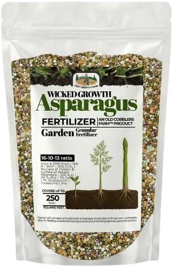 Asparagus Fertilizer - 100% Nourishes Root Growth Enhances Flavor Boosts Plant Health Slow-Release Nutrients for Optimal Garden Performance - 20 lb Bag by Old Cobblers Farm
