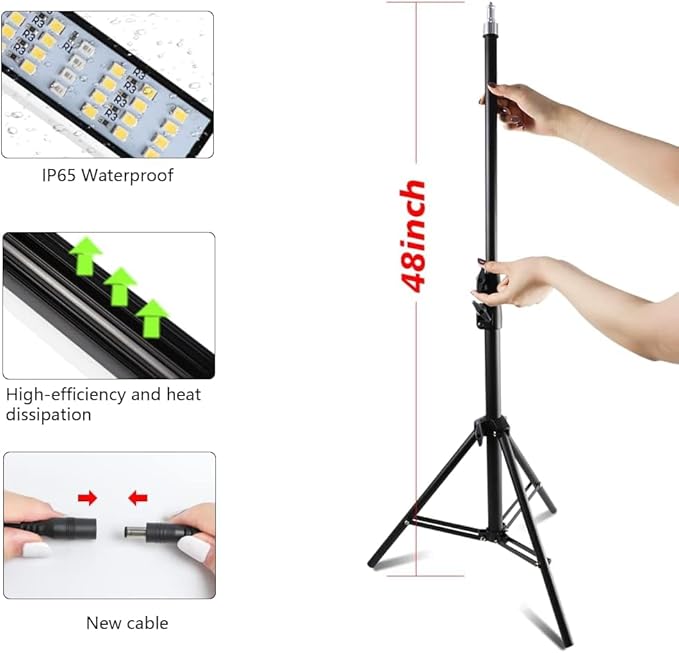 Grow Light with Stand150W 252 LEDs 6000K Full Spectrum White Floor Lamp UV Plant Lights for Indoor Plants5 Dimmable Levels &amp Auto On/Off Timer 4 8 12 Hrs