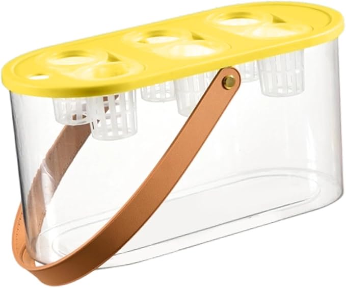 Hydroponics Grower Box with 6 Holes Hydroponic System Indoor Tabletop Mini Aquarium for Plants- Yellow