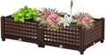 YSUEFIJO Raised Garden Bed Outdoor Planter Box with Water Design &amp Drainage Holes Vegetable Flowers Planting Raised Container Garden Bed Kit for Backyard/Patio/Gardener