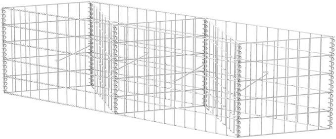 Gabion Raised Bed Steel Gabion Basket Post/Planter Raised Vegetable Bed Outdoor Steel Garden Decoration Galvanized Steel 47.2x11.8x19.7